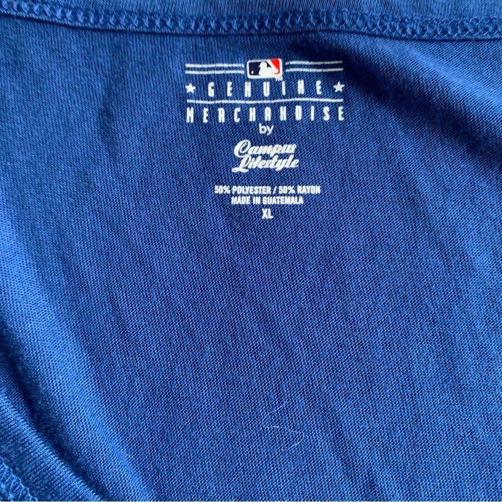 Kansas City Royals Scoop Neck Tee - Blue Sparkling White Logo XL Lightweight - Picture 2 of 6